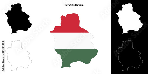 Hatvani district outline map set