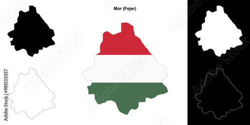 Mor district outline map set