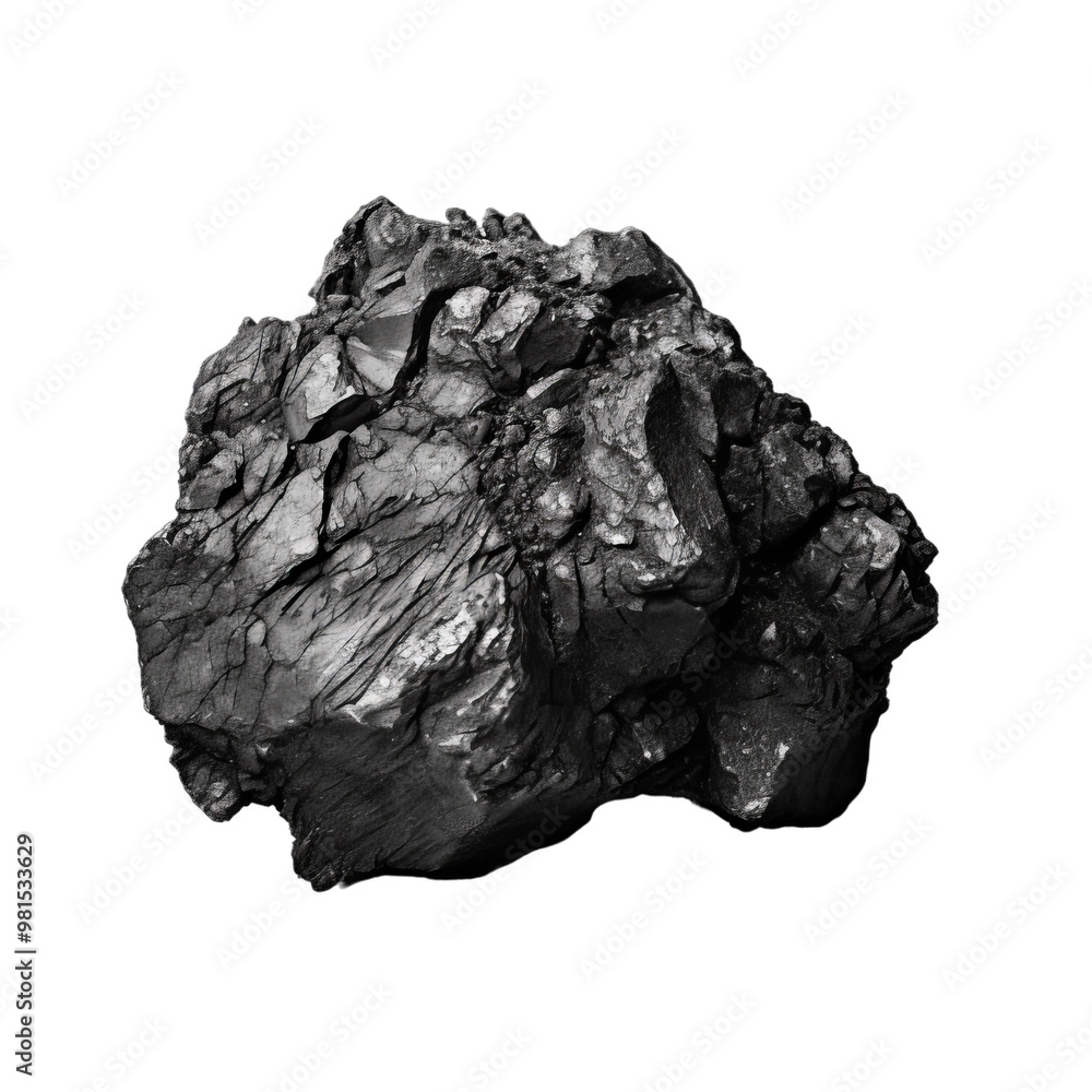 Obraz premium Black coal isolated on white background