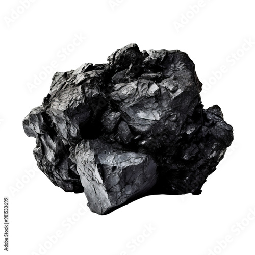 Black coal isolated on white background photo