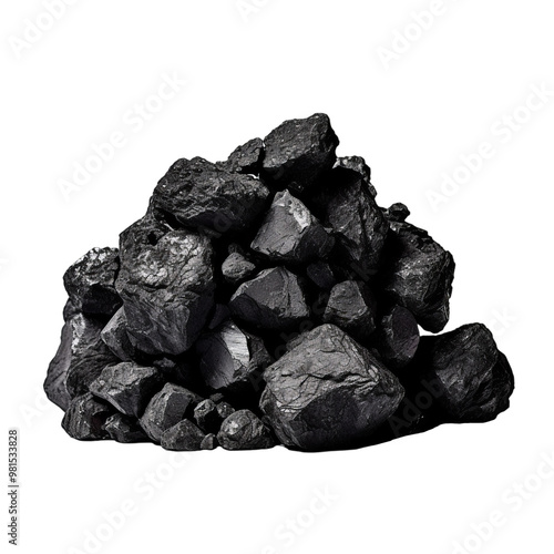 Black coal isolated on white background photo