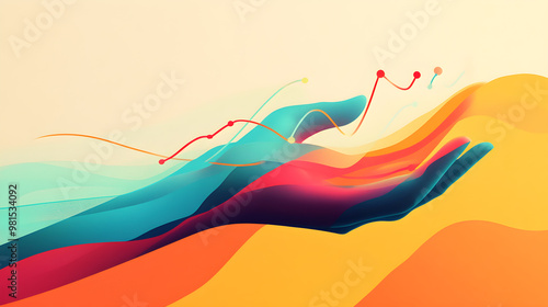 Hand with Rising Graph - Symbolizing Growth, Success, and Positive Momentum in Business and Finance