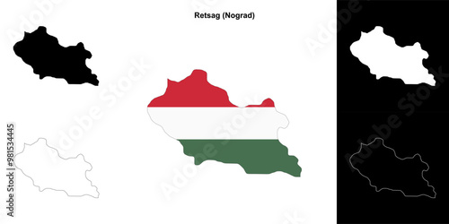 Retsag district outline map set