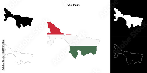 Vac district outline map set