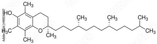 Vitamin E Tocopherol Chemie Strukturformel Vektor