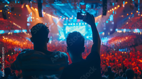 Wallpaper Mural Selfie of two young friends at a concert in a giant indoor arena Torontodigital.ca