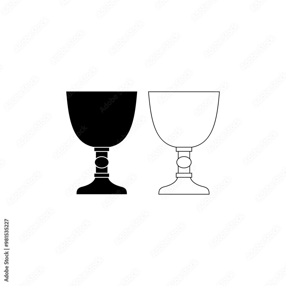 Medieval goblet icon isolated on white background Medieval goblet icon isolated on white background