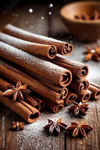 Cinnamon and Star Anise with Wintery Powder