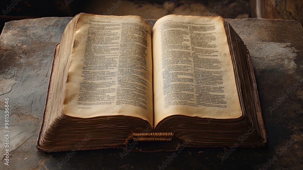 Obraz premium Bible open to a passage.