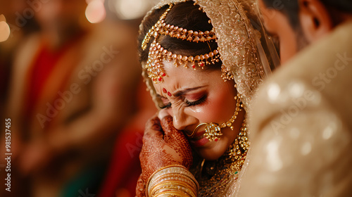 Bride's Vidaai Ceremony | Emotional Indian Wedding Farewell Tradition photo