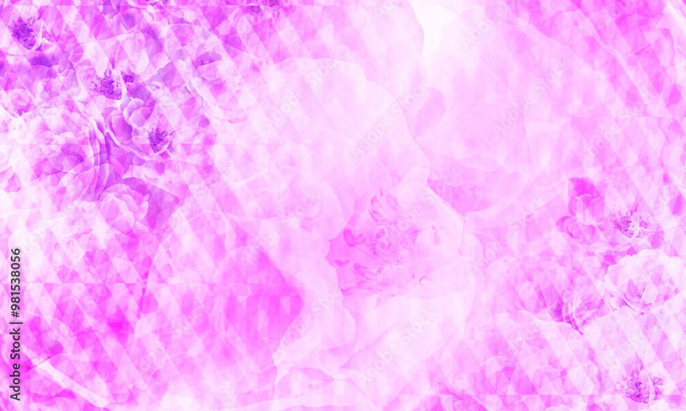 abstract blur checkered pattern is placed on blur pink and violet roses background, nature, template, banner, name card, love, valentine, copy space abstract blur checkered pattern is placed on blur pink and violet roses background, nature, template, banner, name card, love, valentine, copy space