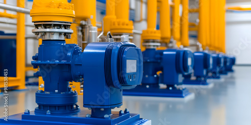 Blue Electric Motors Pumping | Industrial Machinery for Efficient Fluid Movement and Power