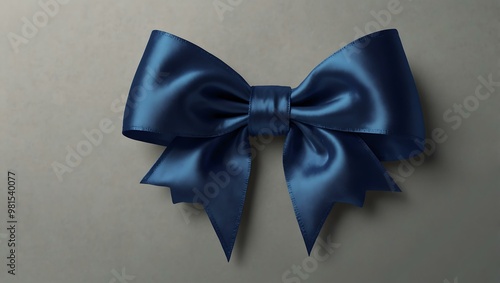 Royal Blue Satin Bow, Photorealistic Style