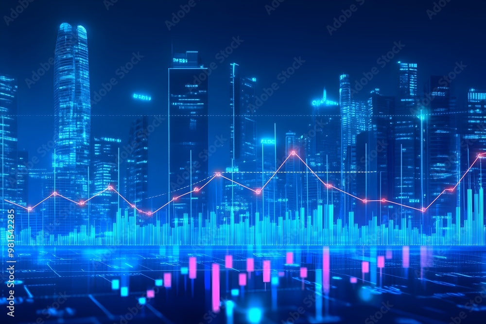 Fototapeta premium Visualizing Market Fluctuations for Strategic Financial Planning and Decision Making