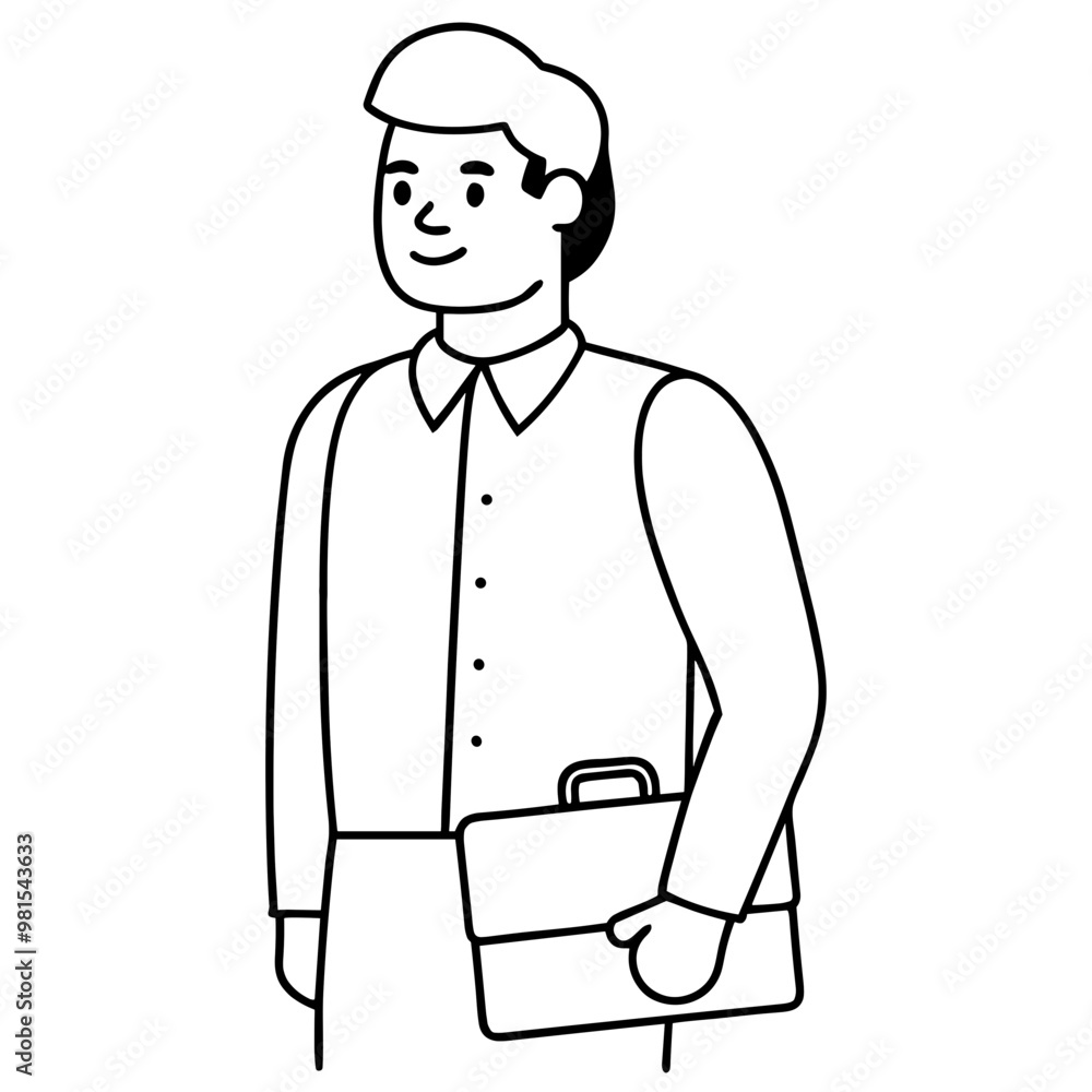 A man is holding a briefcase and smiling. He is dressed in a business suit and he is confident and happy A man is holding a briefcase and smiling. He is dressed in a business suit and he is confident and happy