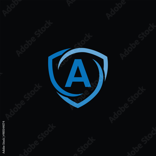 Modern Security Symbol And Letter A Logo