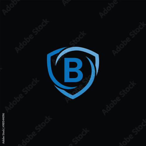 Modern Security Symbol And Letter B Logo