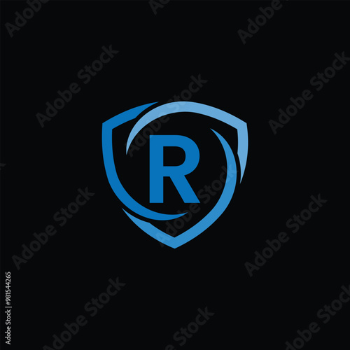 Modern Security Symbol And Letter R Logo