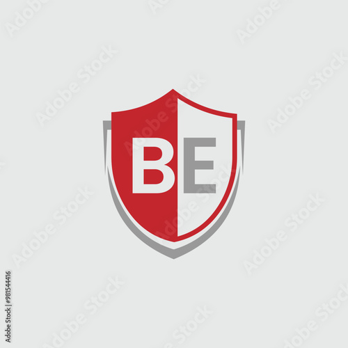 Abstract Protective Security Shield With Letter BE