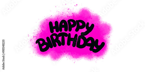 Photography Vector text happy birthday with pink paint