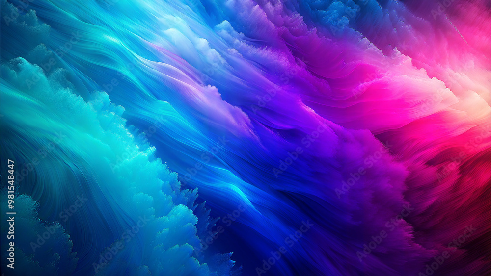 Dynamic colorful waves in blue and purple, energetic mood, fluid digital artwork, artistic background, copy space Dynamic colorful waves in blue and purple, energetic mood, fluid digital artwork, artistic background, copy space