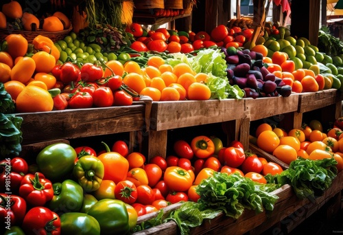 vibrant produce showcase highlighting health benefits fresh fruits vegetables nourishing lifestyle, berries, citrus, colors, community, cooking, diet