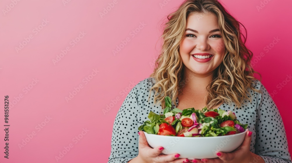 Healthy Living: Woman with Fresh Salad Healthy Living: Woman with Fresh Salad