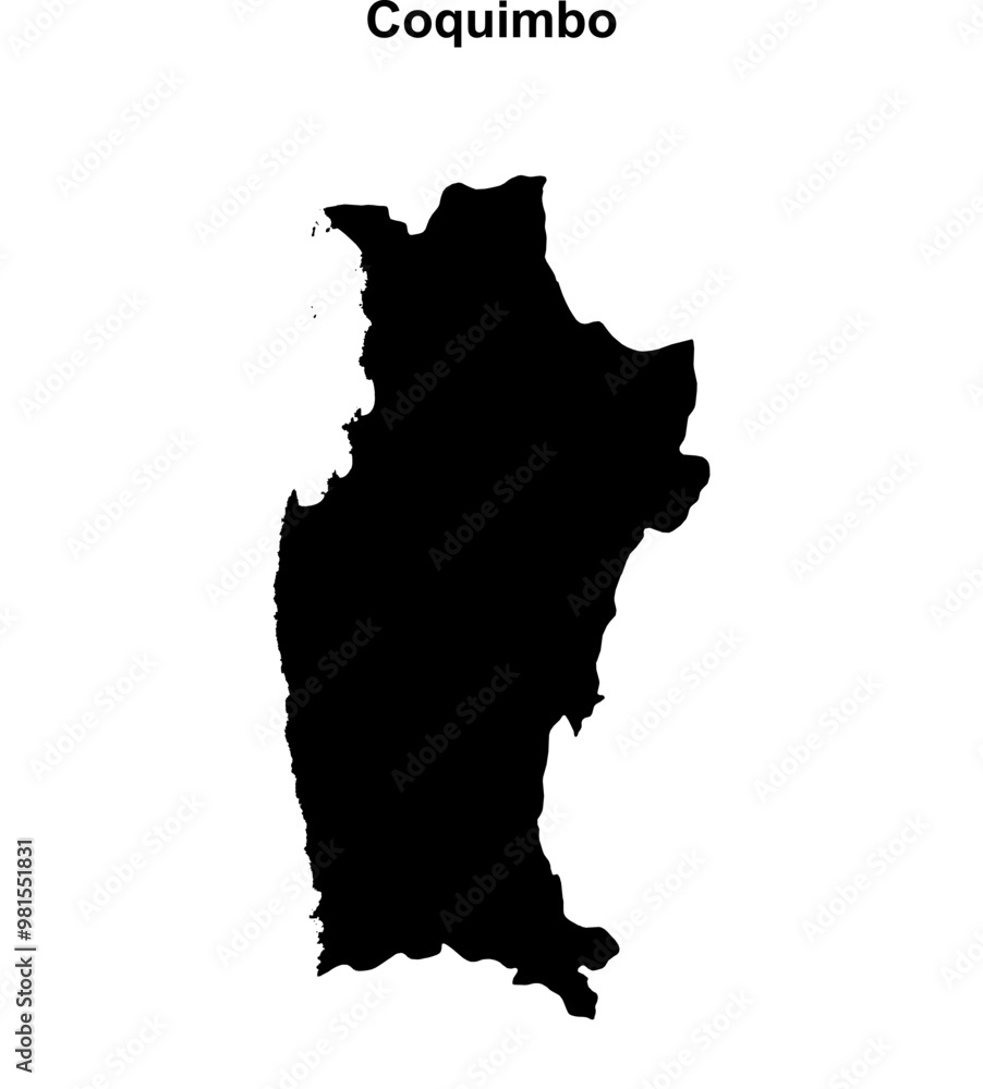 Coquimbo region blank outline map Coquimbo region blank outline map