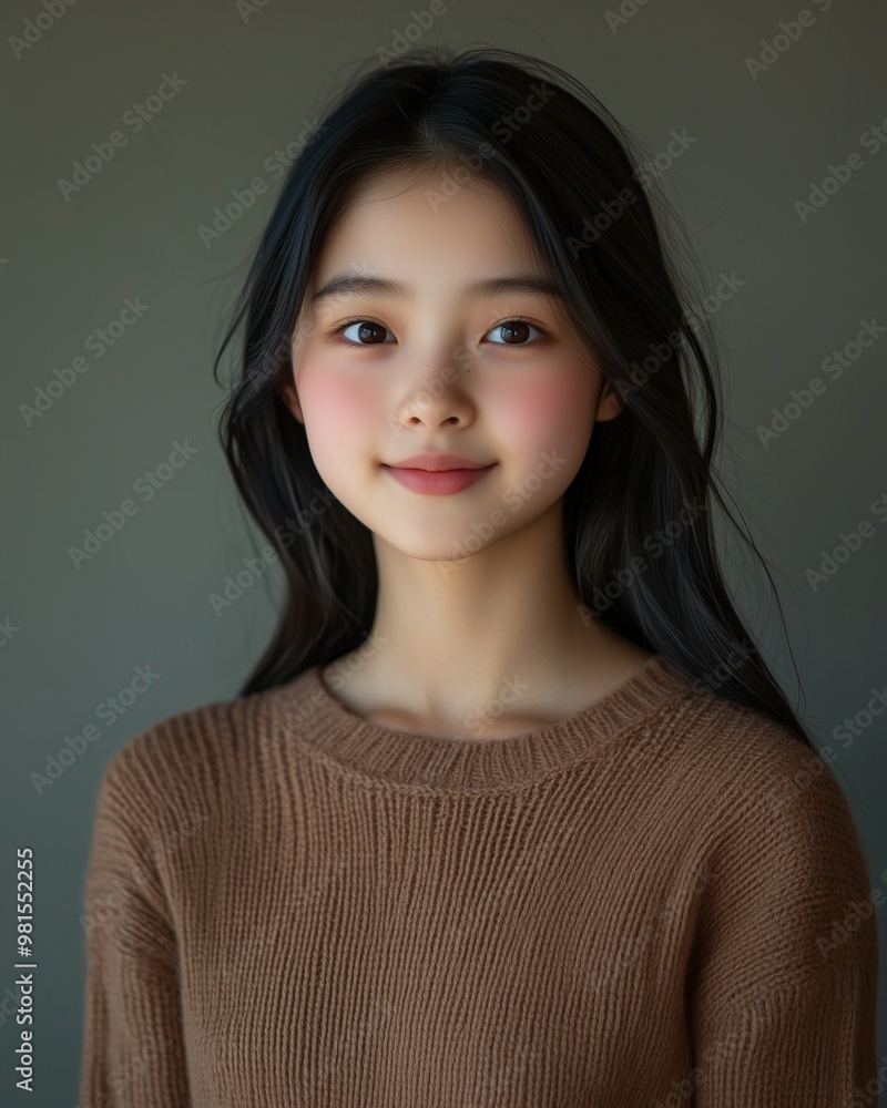 minimalist portrait of a cute asian girl with long dark hair beautiful asian child minimalist portrait of a cute asian girl with long dark hair beautiful asian child
