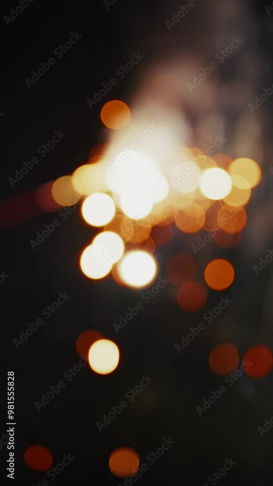 Circular Bokeh Lights From Burning Sparkler Circular Bokeh Lights From Burning Sparkler