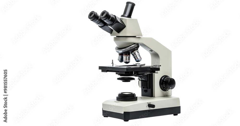High-Resolution Photo of Modern Laboratory Microscope on Transparent Background High-Resolution Photo of Modern Laboratory Microscope on Transparent Background