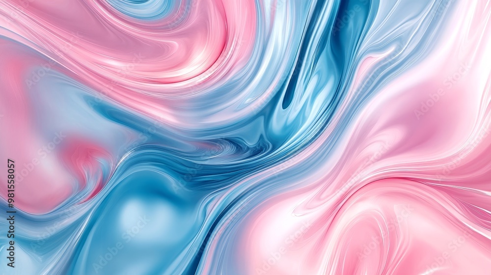 Obraz premium Abstract Swirling Pink and Blue Liquid Marble, abstract art , liquid art, marble art