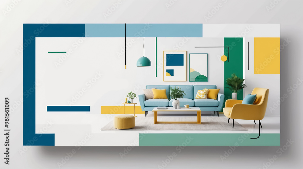 Living room interior design illustration Living room interior design illustration