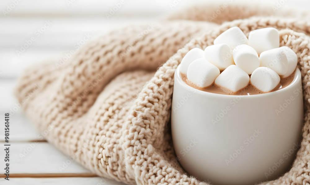 Hot Cocoa Topped with Fluffy Marshmallows | Cozy and Comforting Warm Beverage Hot Cocoa Topped with Fluffy Marshmallows | Cozy and Comforting Warm Beverage