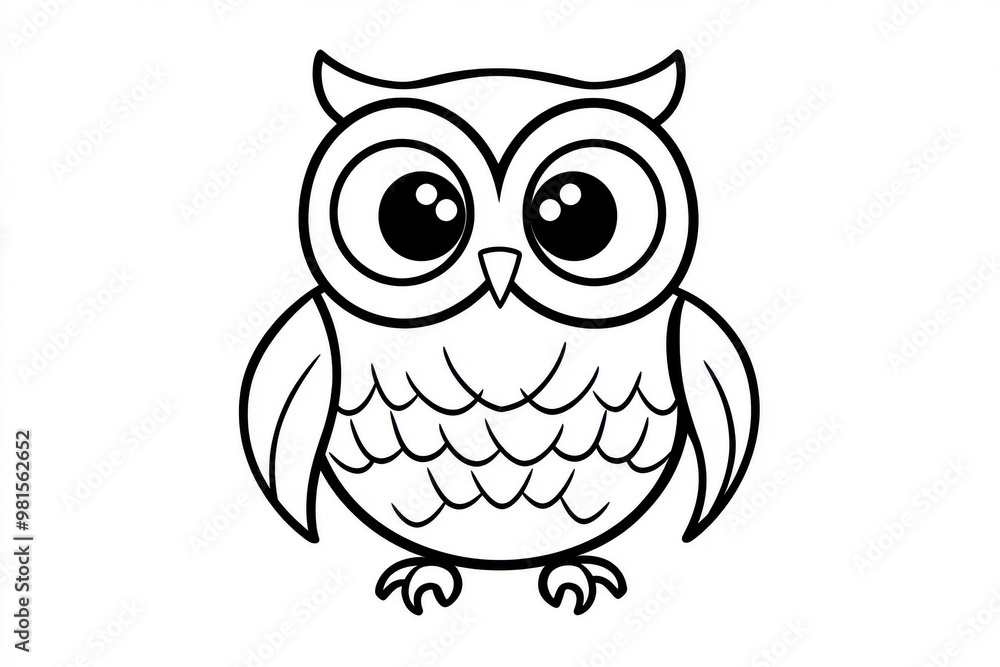 Owl sketch against a bright background, illustrated style Owl sketch against a bright background, illustrated style