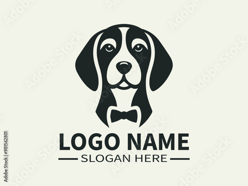 Beagle Logo Design, Hound Dog, Hunting Dog, Happy Hound, Sniffing Dog