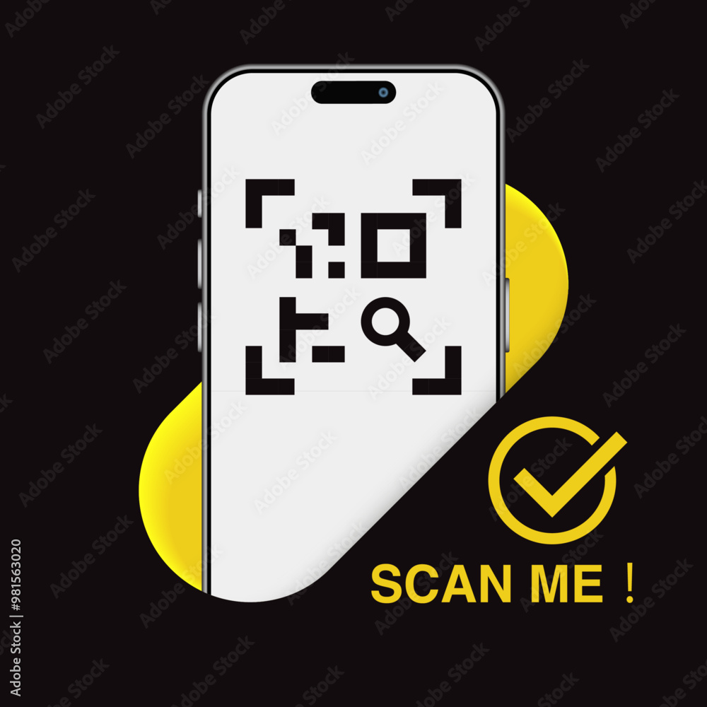 Smartphone QR Code Scan Me Template for App Screenshots. Ideal for Landing Pages, UI, Web, Mobile Apps, Banners and Flyers. Vector Illustration for QR Verification. Smartphone QR Code Scan Me Template for App Screenshots. Ideal for Landing Pages, UI, Web, Mobile Apps, Banners and Flyers. Vector Illustration for QR Verification.