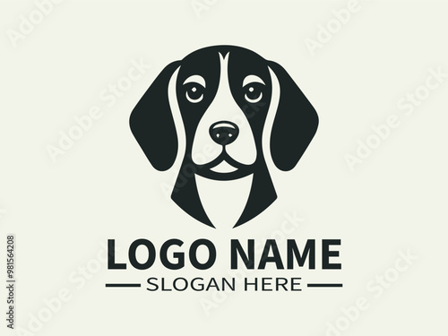 Beagle Logo Design, Hound Dog, Hunting Dog, Happy Hound, Sniffing Dog