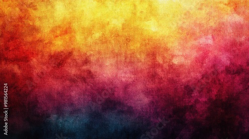 Vibrant Abstract Watercolor Texture with Gradient Colors of Yellow, Red, and Purple photo