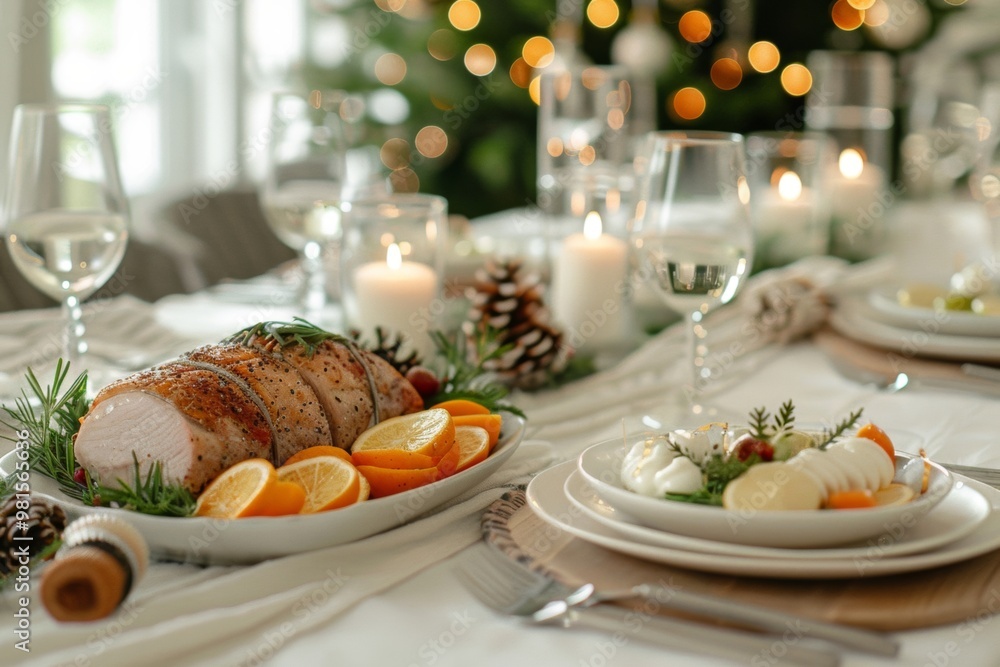 christmas table setting with christmas decorations christmas table setting with christmas decorations