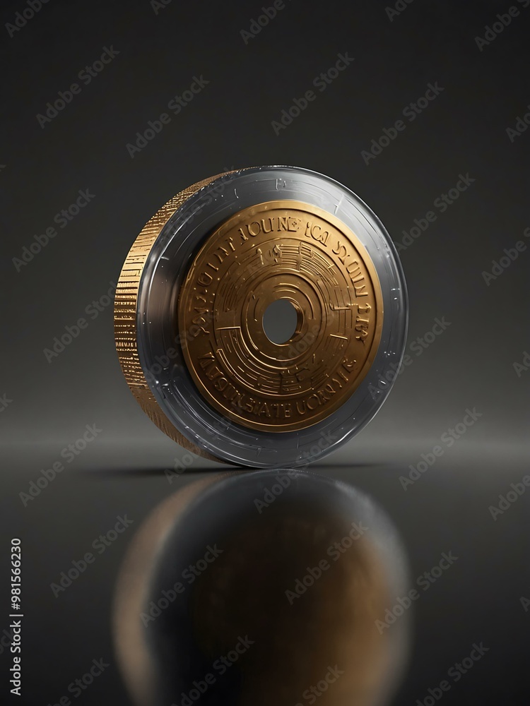 Spinning coin isolated. Spinning coin isolated.