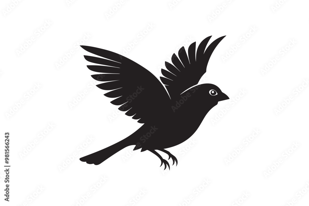 Fototapeta premium Common Sparrow silhouette vector illustration, Common Sparrow silhouette PNG, Common Sparrow silhouette vector .