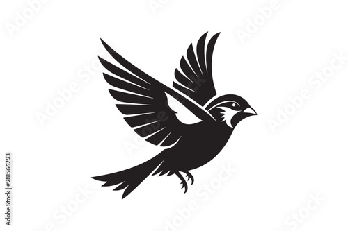 Common Sparrow silhouette vector illustration, Common Sparrow silhouette PNG, Common Sparrow silhouette vector .