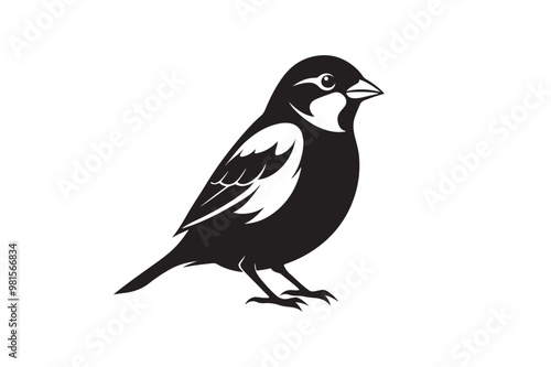 Common Sparrow silhouette vector illustration, Common Sparrow silhouette PNG, Common Sparrow silhouette vector .