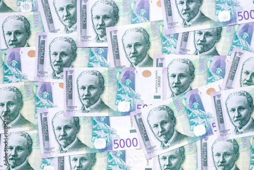 Serbian 5000 dinar currency banknote photo