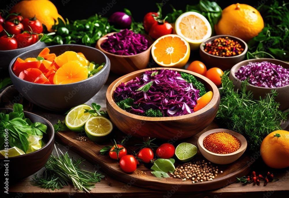 vibrant showcase colorful elements culinary preparation featuring fresh ingredients artful arrangement, food, display, texture, contrast, creativity, style vibrant showcase colorful elements culinary preparation featuring fresh ingredients artful arrangement, food, display, texture, contrast, creativity, style