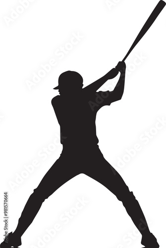 Baseball Player Silhouette Vector – Action and Sports Illustration