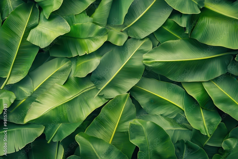 Obraz premium Natural settings showcasing graphics of banana leaf foliage