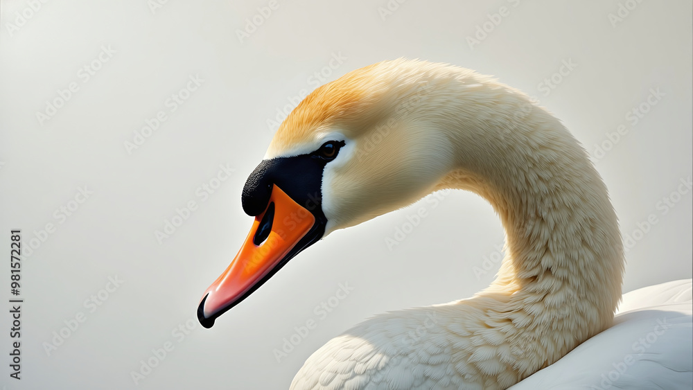 Fototapeta premium Close-Up of a Swan’s Head and Neck