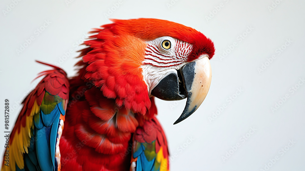 Fototapeta premium Close-Up of a Vibrant Macaw